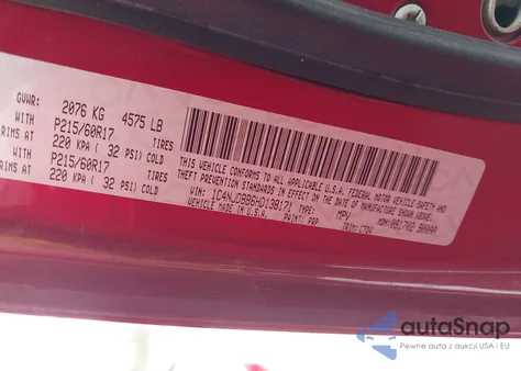 2017 Jeep Compass Sport 4X4 z USA, uszkodzony, nr VIN 1C4NJDBB6HD138171